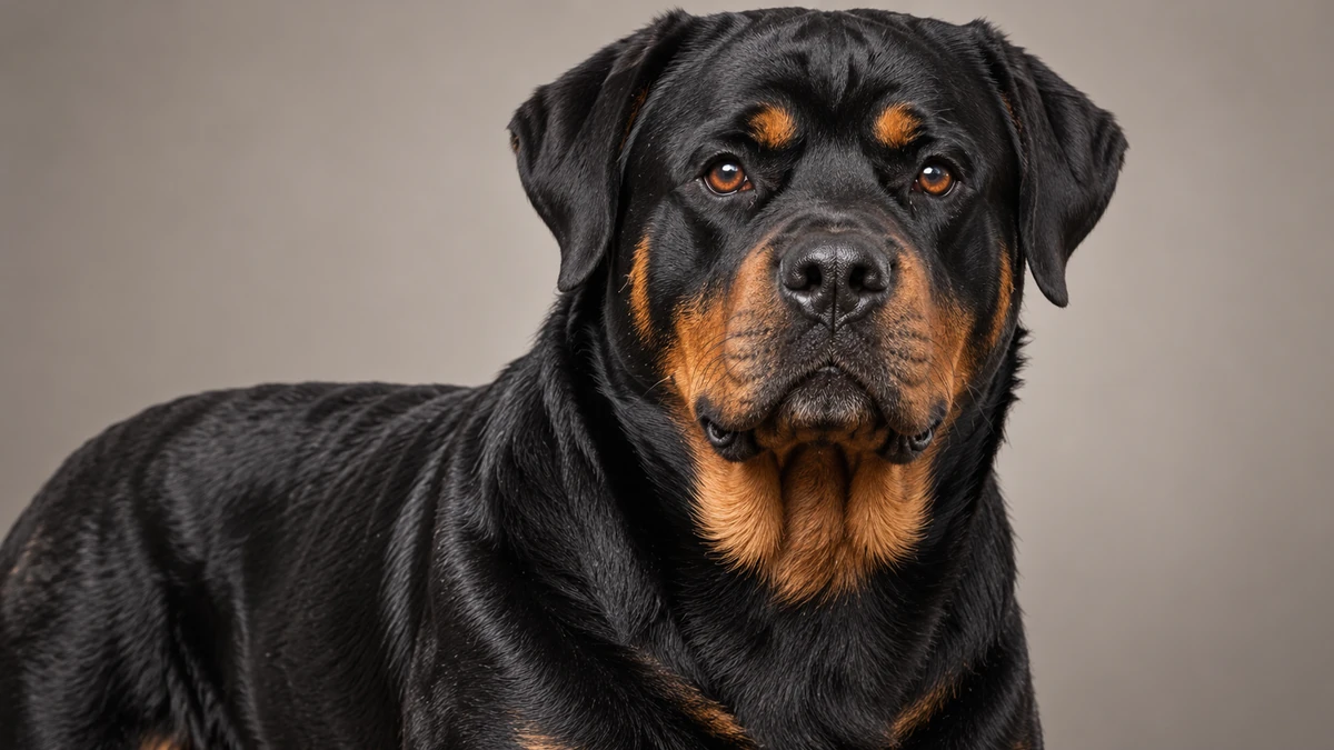 Rottweiler köpek — kömür siyahı + tan renk