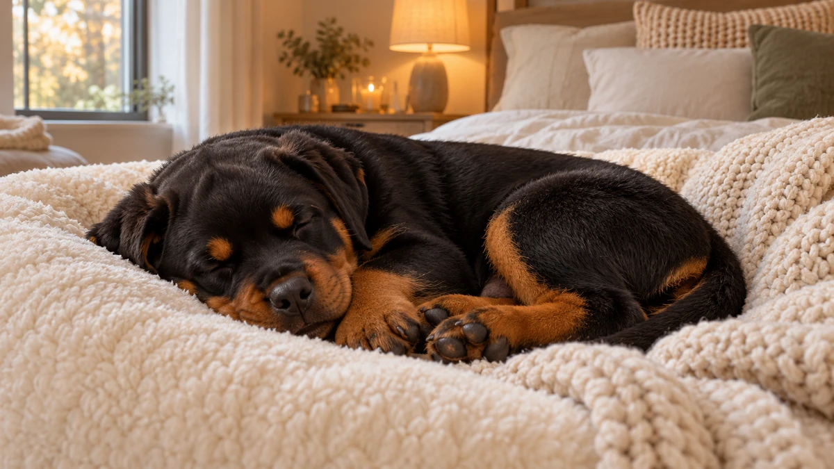 Rottweiler ilan — uyuyan Rottweiler yavru ilan fotoğrafı